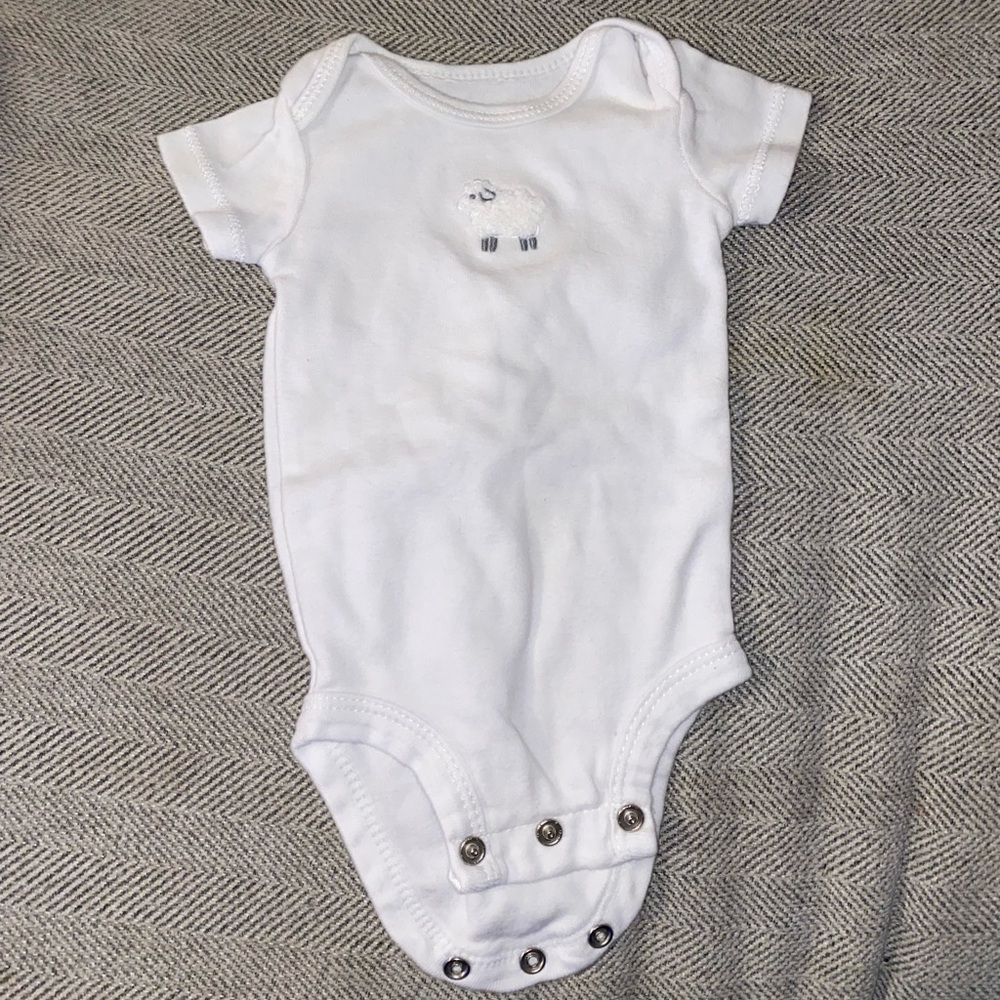 Carters Newborn white sheep bodysuit